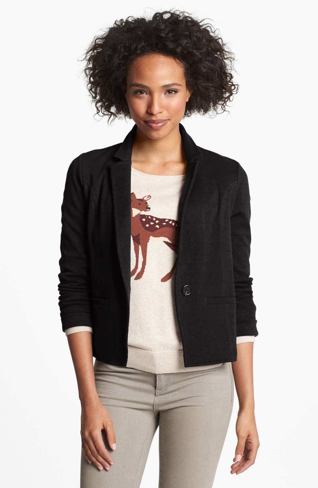 Caslon® Cotton Knit Blazer Nordstrom
