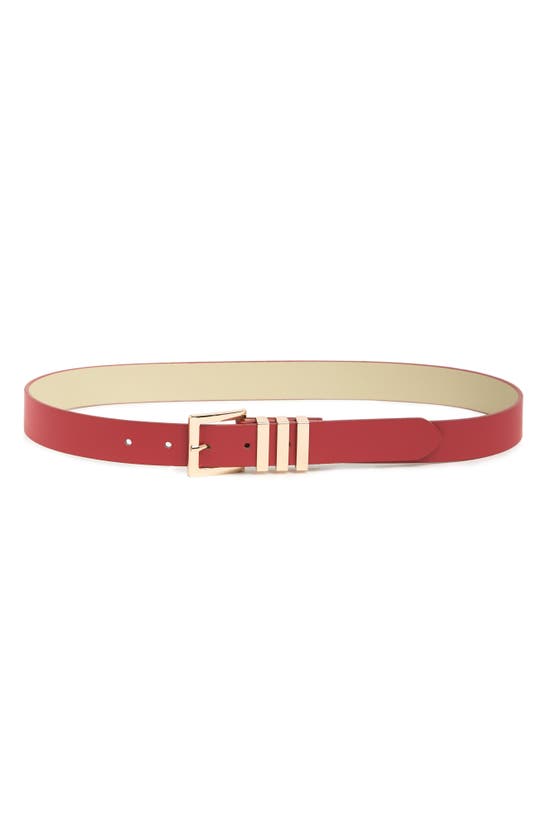 Linea Pelle Metal Keeper Belt In Red