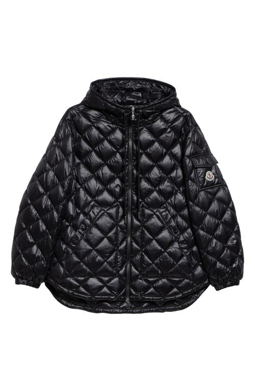 Moncler Quilted Hooded Down Jacket In Black