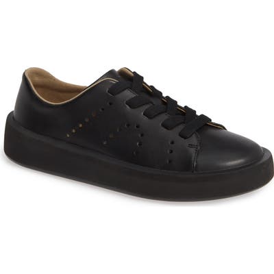 Camper Courb Perforated Low Top Sneaker, Black