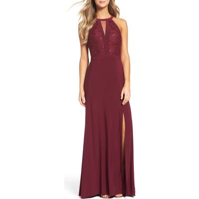 Morgan & Co. Lace & Jersey Gown