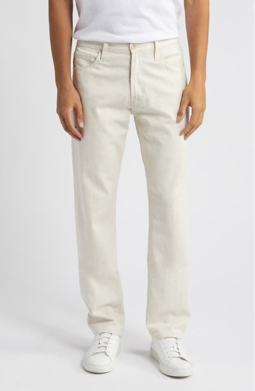 Ag Everett Slim Straight Leg Cotton & Linen Blend Jeans In Natural