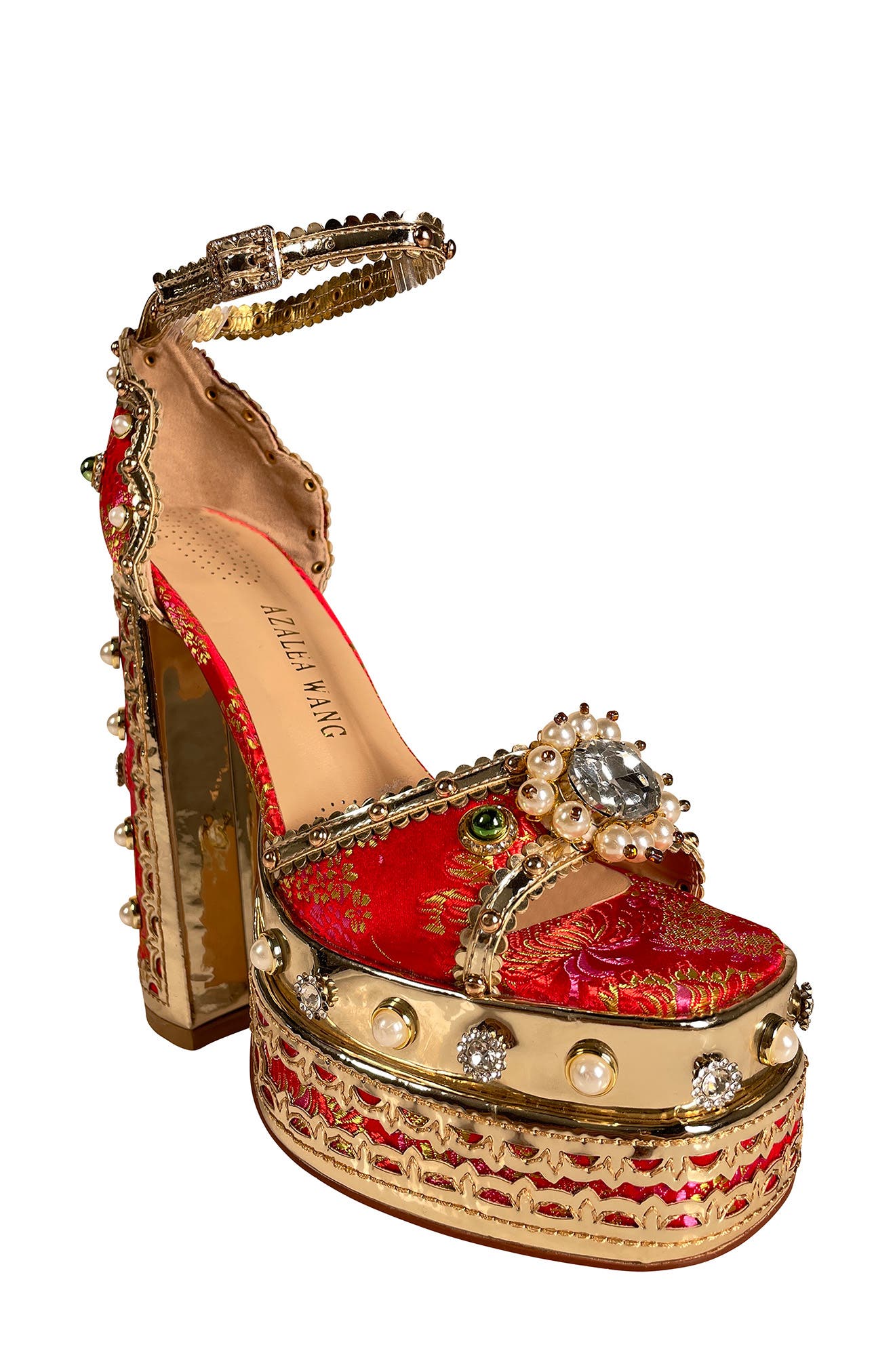 small red block heels