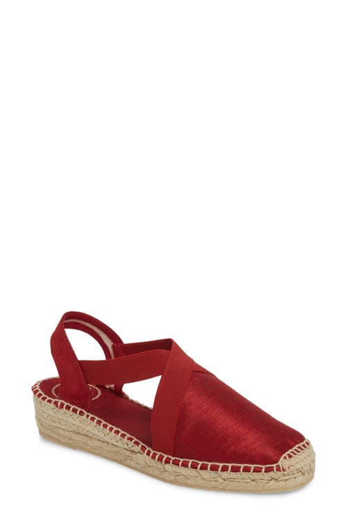 'Vic' Espadrille Slingback Sandal in Red Fabric