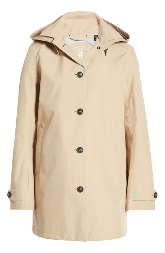 Shop Save The Duck April Hooded Jacket In Stardust Beige