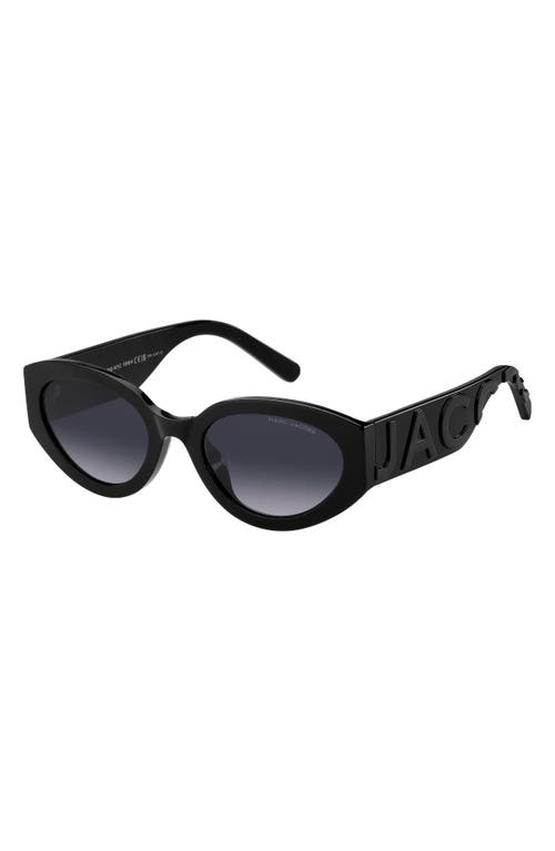 Shop Marc Jacobs 54mm Round Sunglasses In Black Grey/grey Shaded