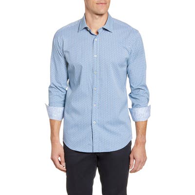 Bugatchi Classic Fit Performance Shirt, Blue