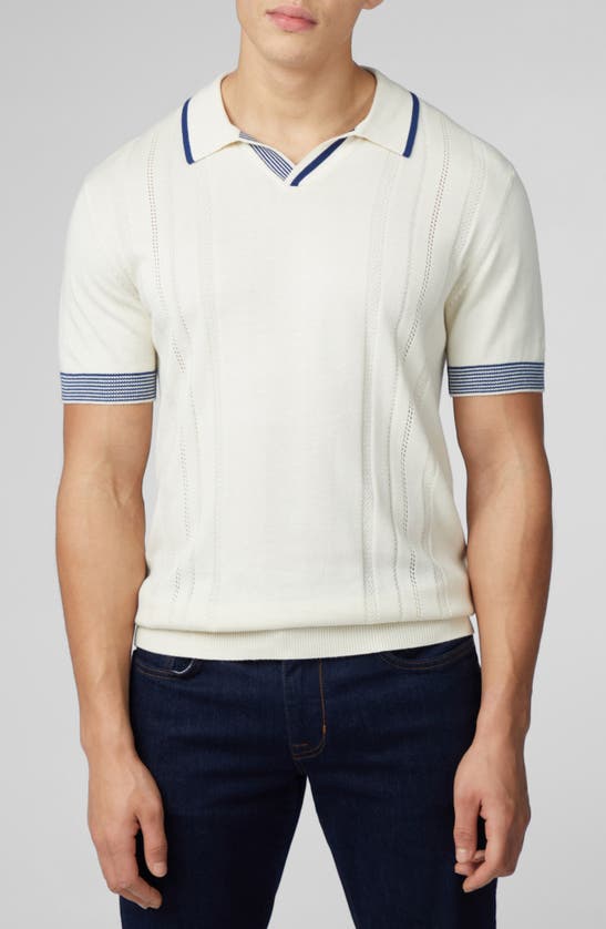 Ben Sherman Johnny Collar Polo In Ivory
