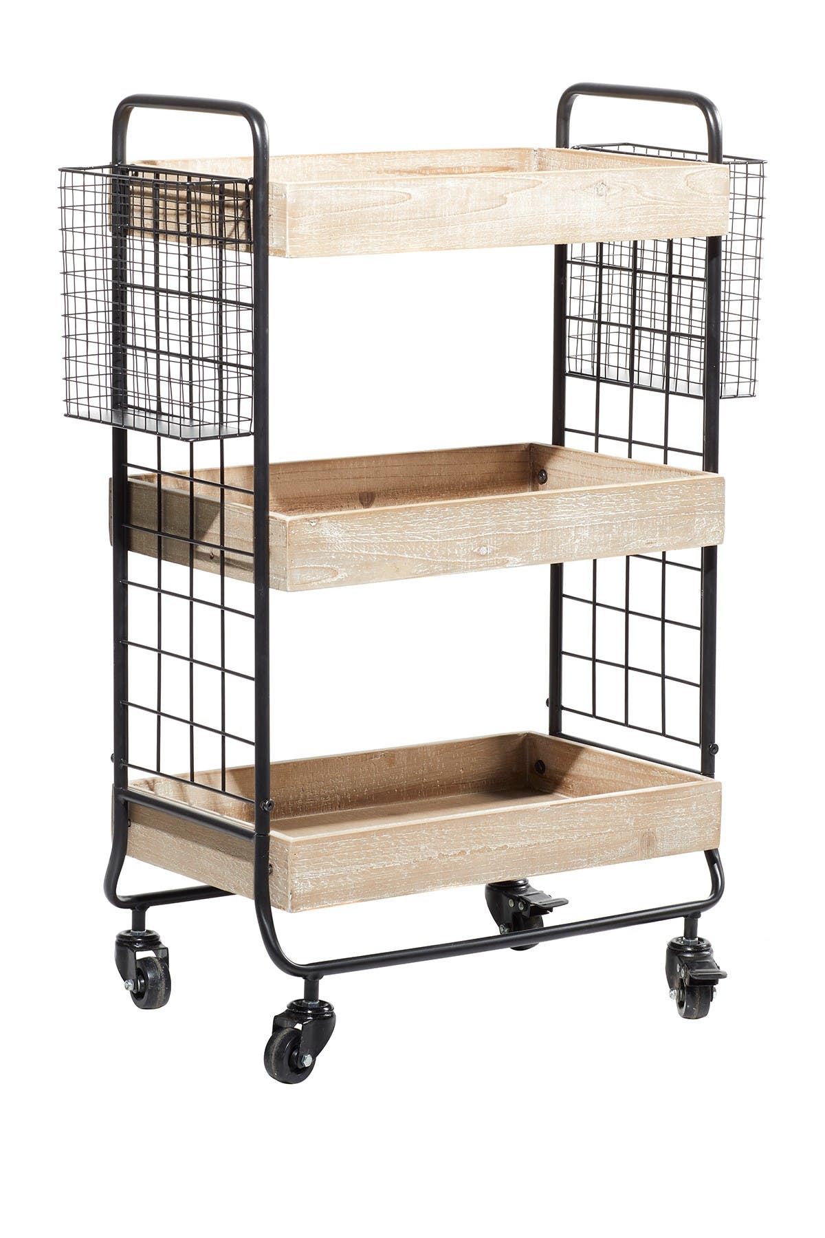 Willow Row Brown Metal Farmhouse Bar Cart ModeSens