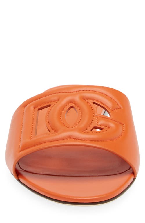 Shop Dolce & Gabbana Dolce&gabbana Bianca Interlock Slide Sandal In Orange