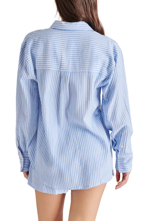 Shop Steve Madden Juna Stripe Button-up Shirt In Blue