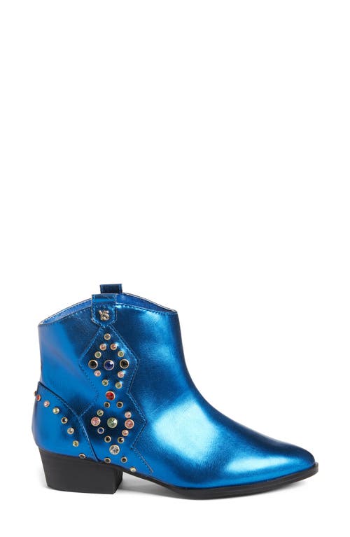 Shop Yosi Samra Kids' Miss Dallas Gem Western Boot In Blue