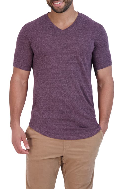 Goodlife Overdyed V-Neck Curved Hem T-Shirt in Mauve