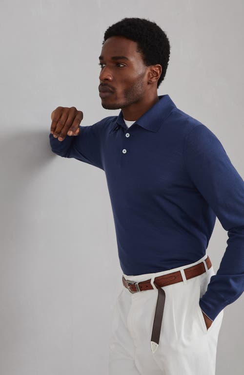 Shop Brunello Cucinelli Polo-style Sweater In Indigo