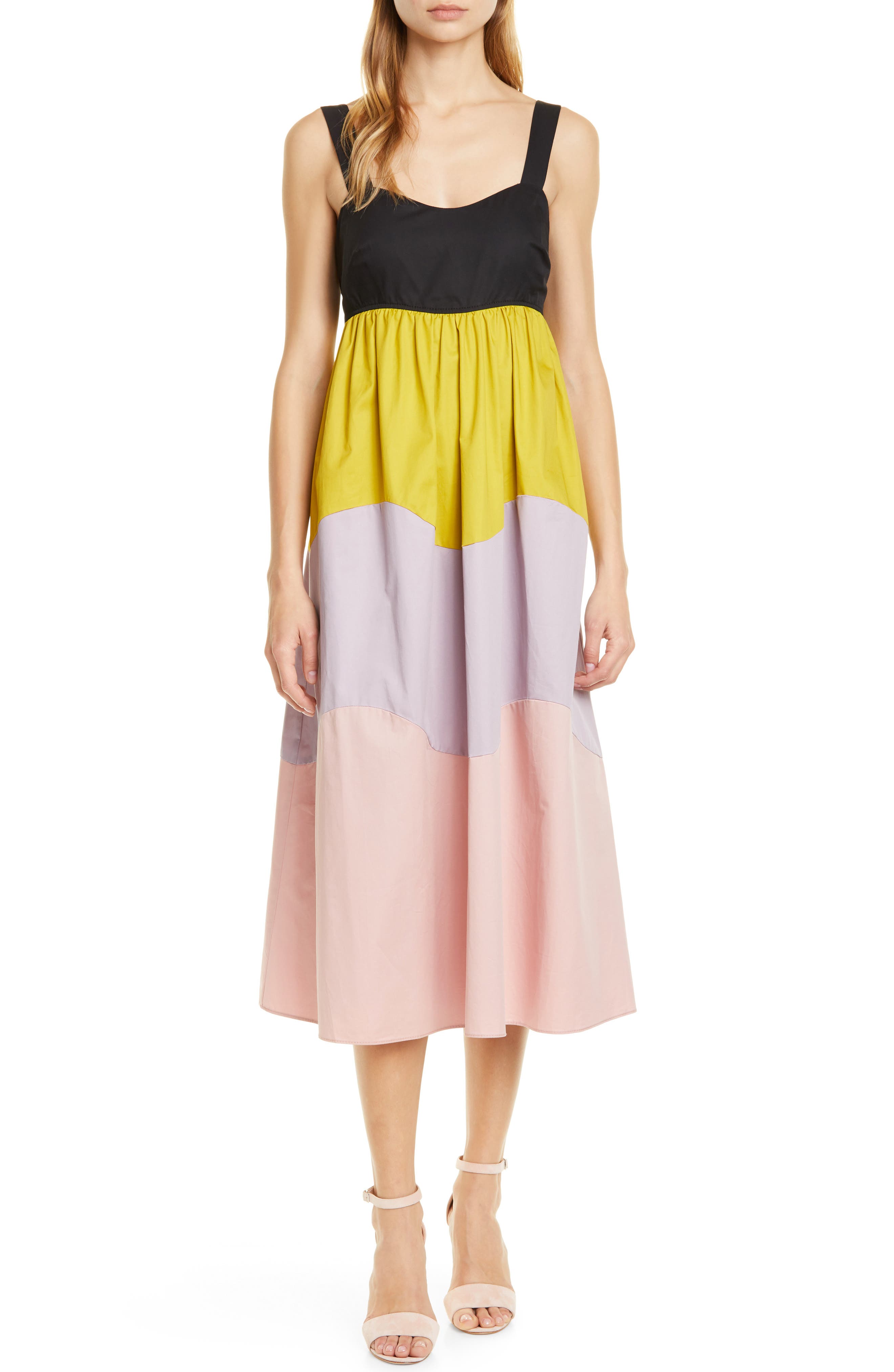 color block midi dress