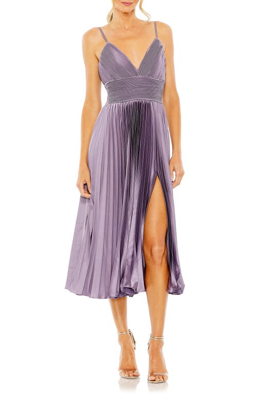 Pleated Satin Cocktail Dress in Vintage Lilac