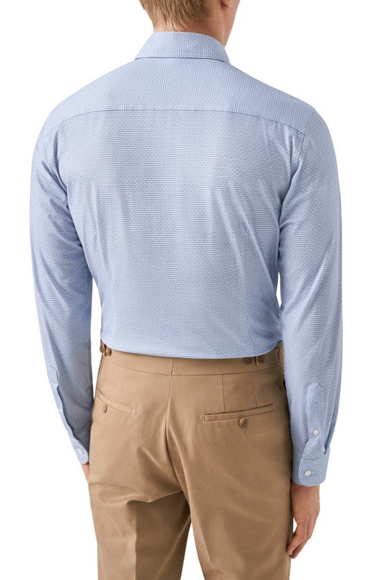 Shop Eton Slim Fit Geometric Print 4flex Stretch Dress Shirt In Lt/ Pastel Blue