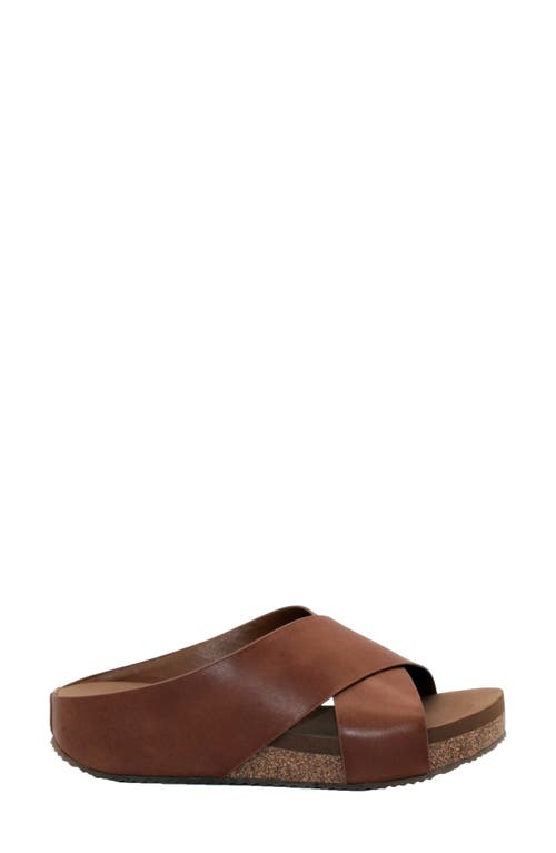 Volatile Ablette Wedge Slide Sandal In Tan Leather