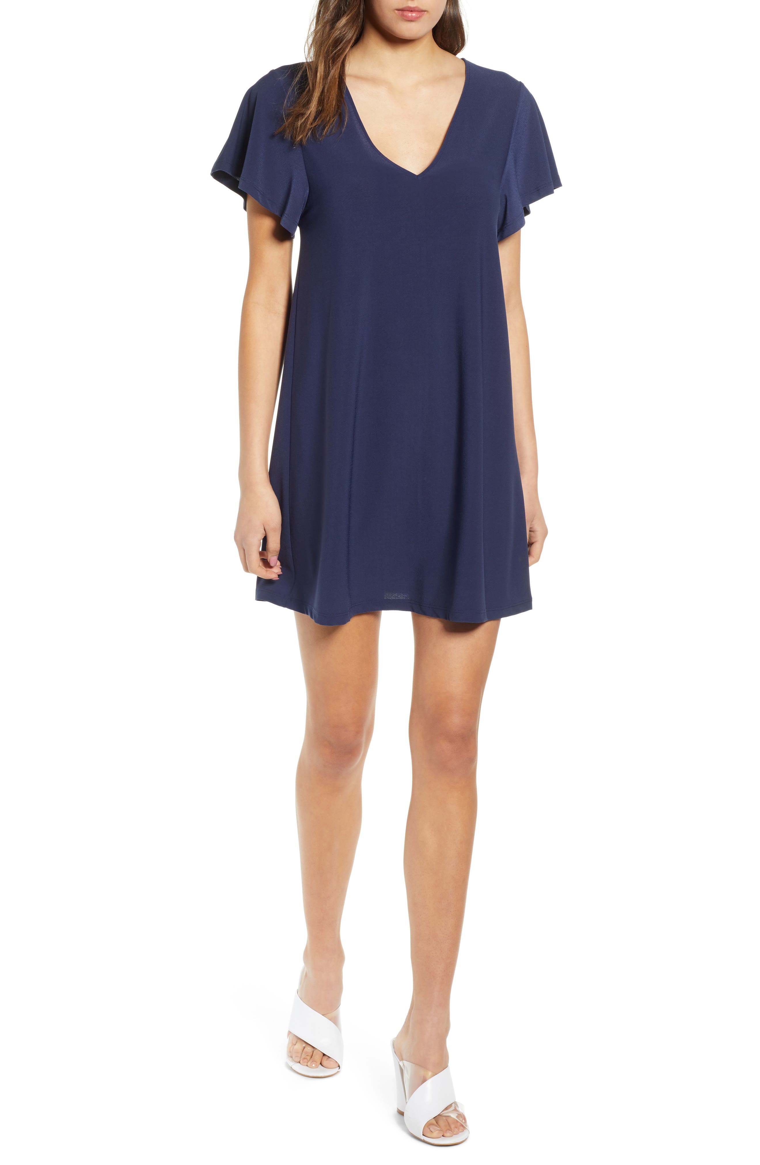 Leith Ruffle Sleeve Shift Dress, Green