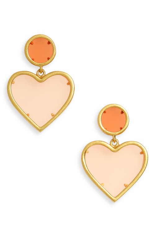Sweetheart Statement Earrings in Faded Peach Multi