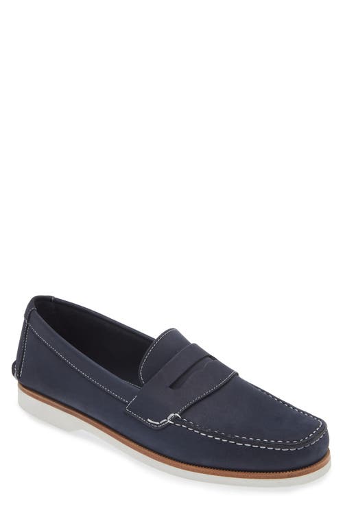 Bateau Water Resistant Penny Loafer in Dark Blue/Cement