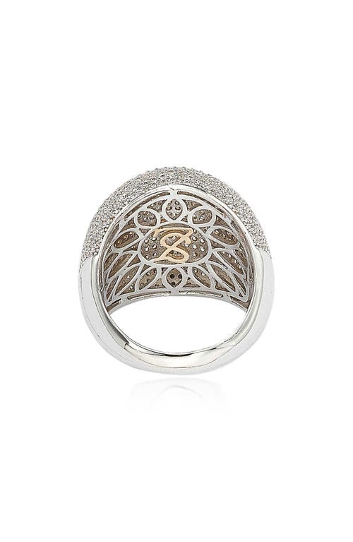 Suzy Levian Pavé Cubic Zirconia Ring In White