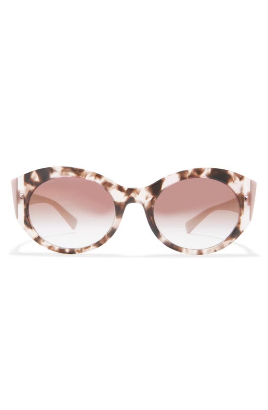 Valentino 53mm Cat Eye Sunglasses In Pink Havana/ Pink Gradient