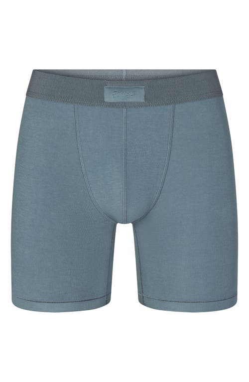 Shop Skims 5-inch Cotton & Modal Blend Boxer Briefs In Kyanite