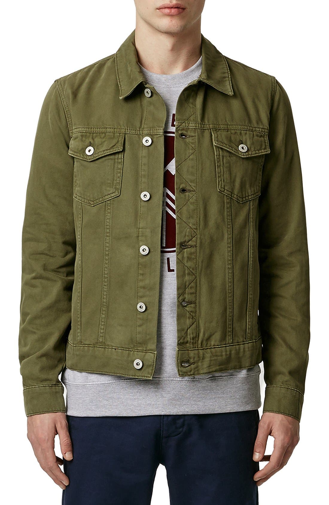 mens olive denim jacket