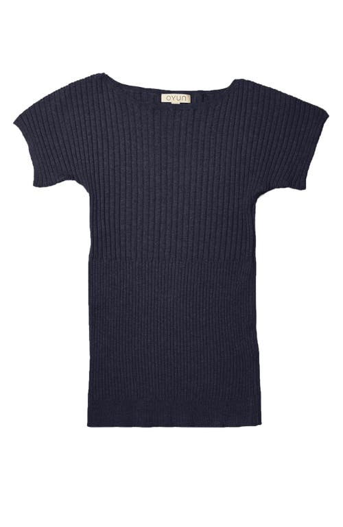 Shop Oyun Boat Neck Riding Tee In Midnight