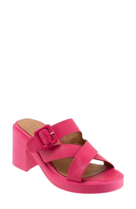 Shop Bueno Milan Platform Slide Sandal In Hot Pink