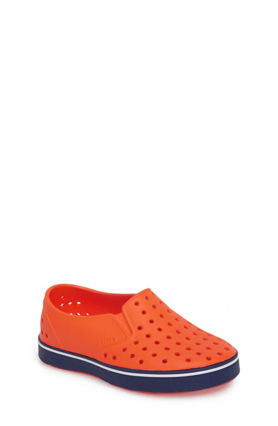 Native Shoes Kids' Miles Slip-on Sneaker In Sunset Orange/ Regatta Blue