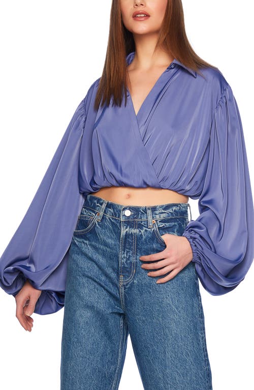 Shop Susana Monaco Matte Satin Poet Top In Mediterranean