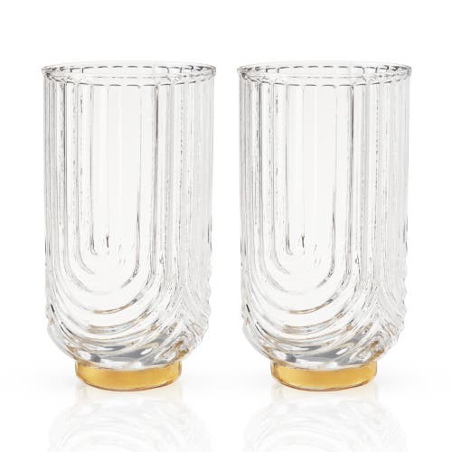 Shop Viski Deco Gatsby Highball Glasses Set Of 2 In Clear