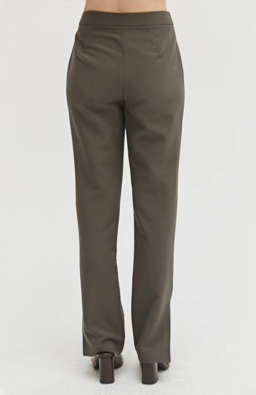 Crescent Straight Leg Trousers In Grey