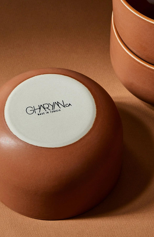 Gharyan Stoneware Tunisian Bowls Set Of 4 In Terracotta