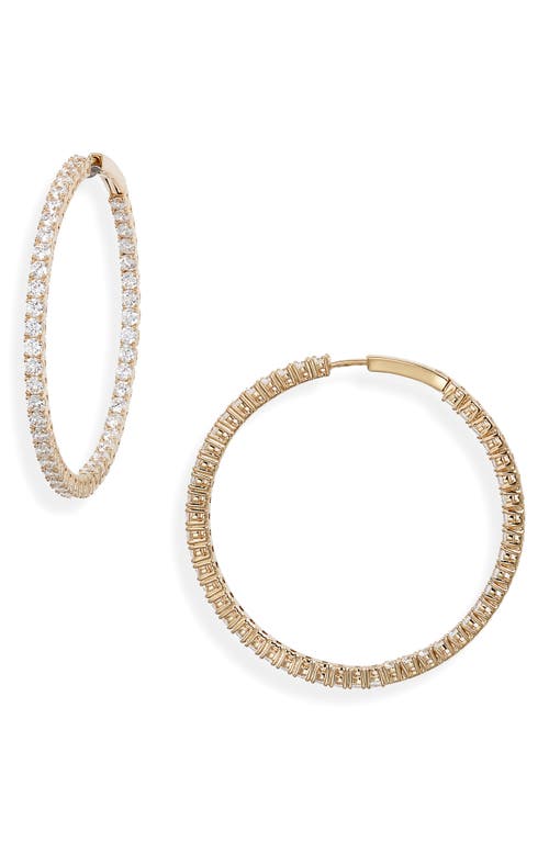 NADRI NADRI TENNIS PAVÉ CUBIC ZIRCONIA HOOP EARRINGS