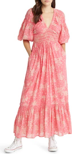 Free People Golden Hour Smocked Bodice Cotton Maxi Dress | Nordstrom