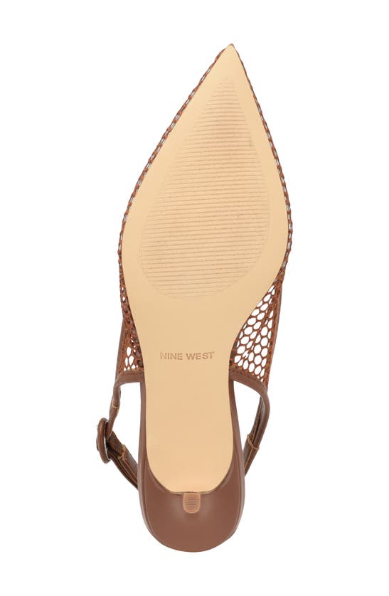 Nine West Alots Pointed Toe Slingback Pump In Medium Brown 210