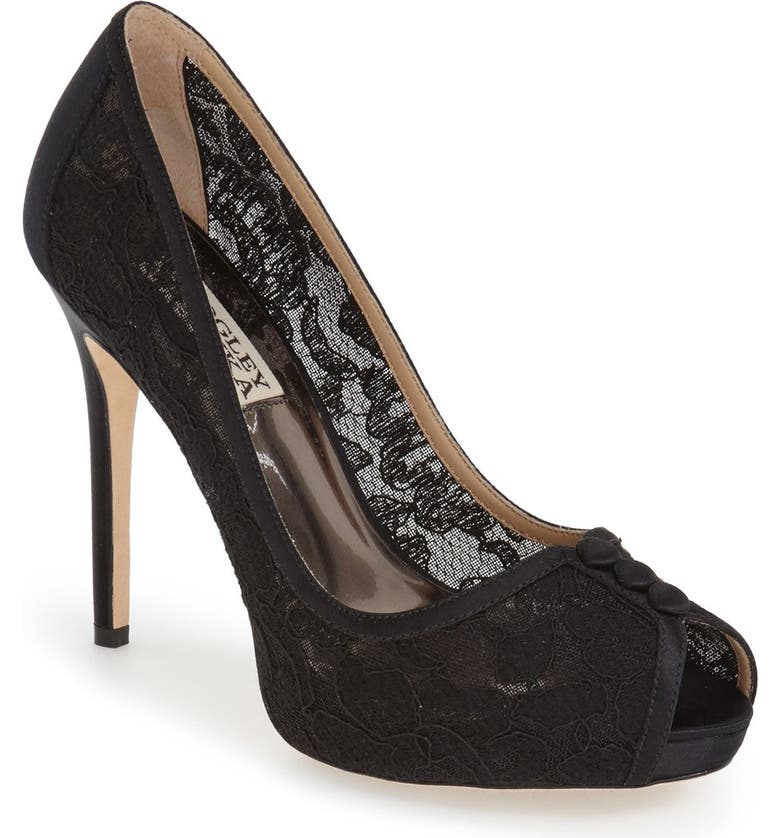 Badgley Mischka 'Nerissa' Lace Peep Toe Pump (Women) | Nordstrom