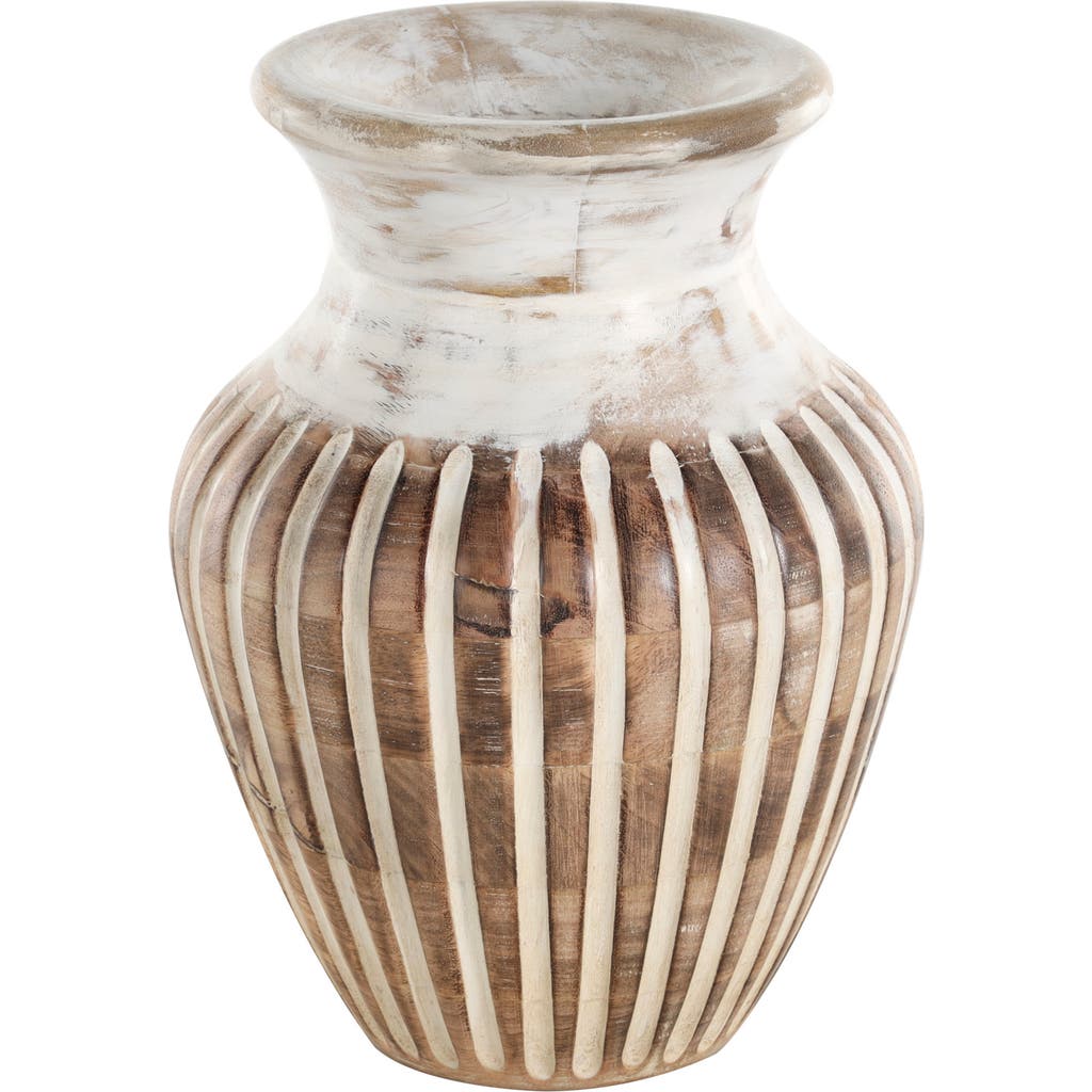 Sonoma Sage Home Textured Mango Wood Vase In Brown