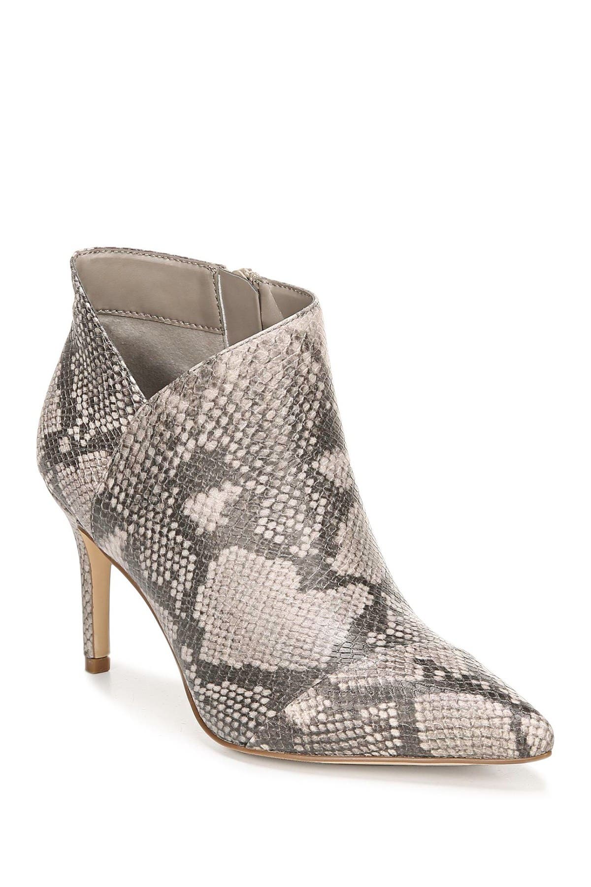 Snakeskin stiletto booties Clearance