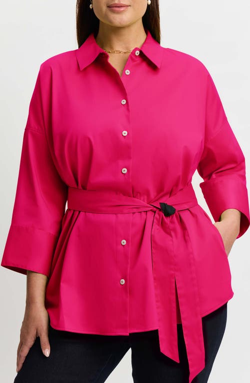 Shop Foxcroft Avery Stretch Button-up Shirt In Pink