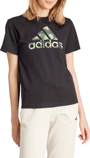 Camo Logo Cotton Graphic T Shirt