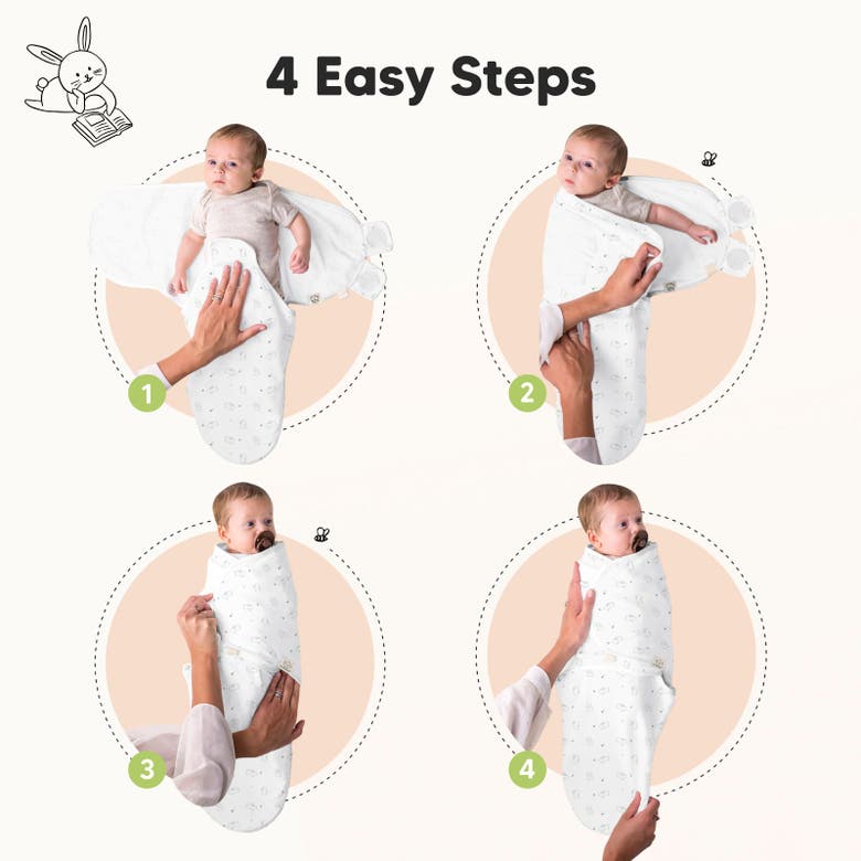 Shop Keababies 3-pack Soothe Swaddle Wraps In Bunnies