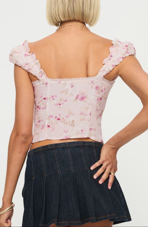 Shop Princess Polly Rinza Floral Corset Top In Pink