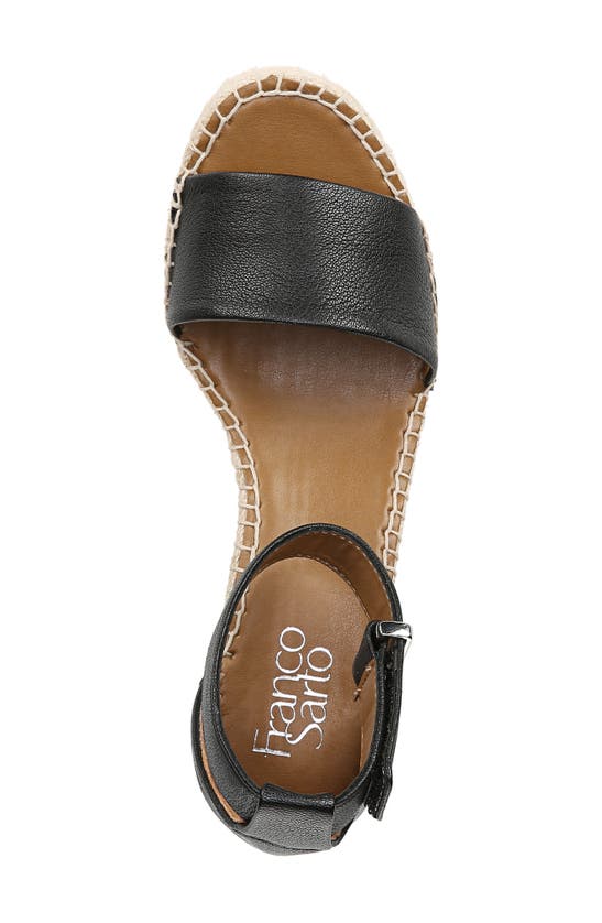 Shop Franco Sarto Clemens Ankle Strap Platform Wedge Sandal In Black Leather