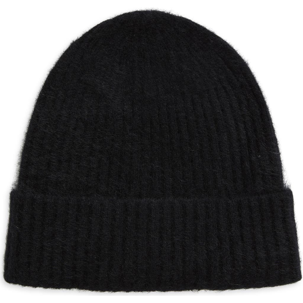 Nordstrom Brushed Cashmere Beanie In Black Rock