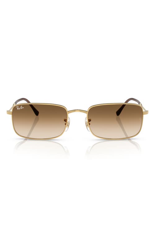 Shop Ray Ban Ray-ban 59mm Gradient Rectangle Sunglasses In Gold Flash