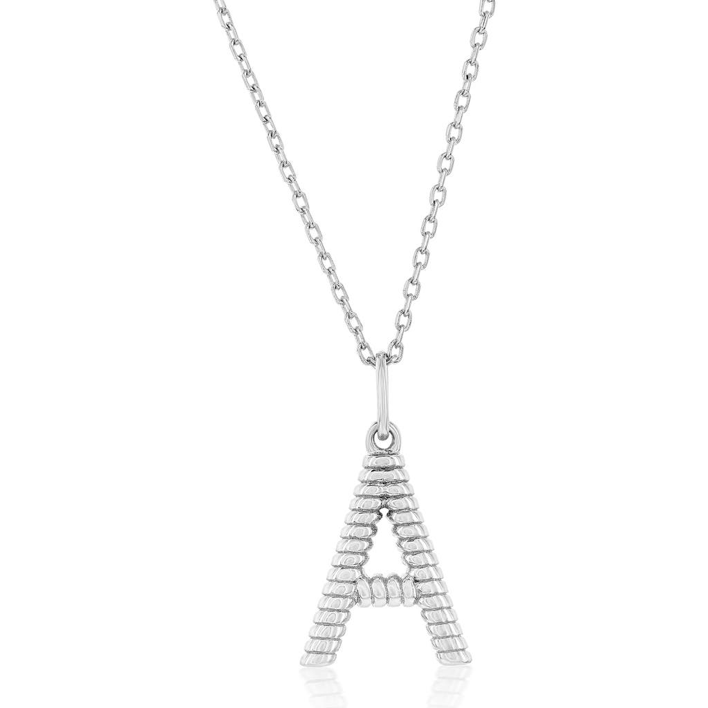 Simona Croissant Initial Pendant Necklace In Silver- A